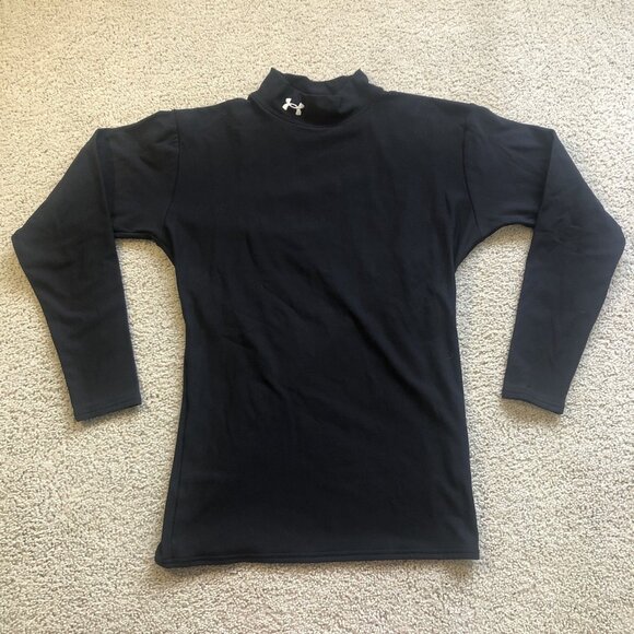 Under Armour Long Sleeve Fitted Mock Neck Shirt Women's Large Black - Picture 1 of 9